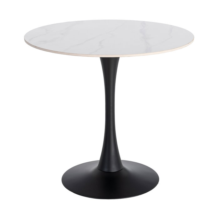 Mesa Redonda Blanco Piedra Sinterizada 80 X 80 X 75 cm (Set de 2)