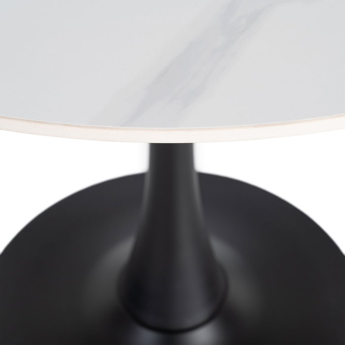 Mesa Redonda Blanco Piedra Sinterizada 80 X 80 X 75 cm (Set de 2)