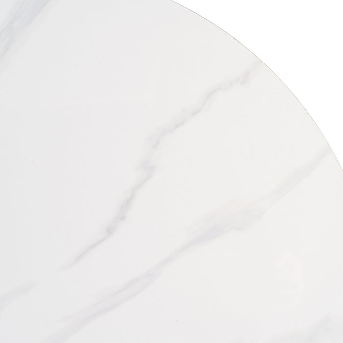 Mesa Redonda Blanco Piedra Sinterizada 80 X 80 X 75 cm (Set de 2)