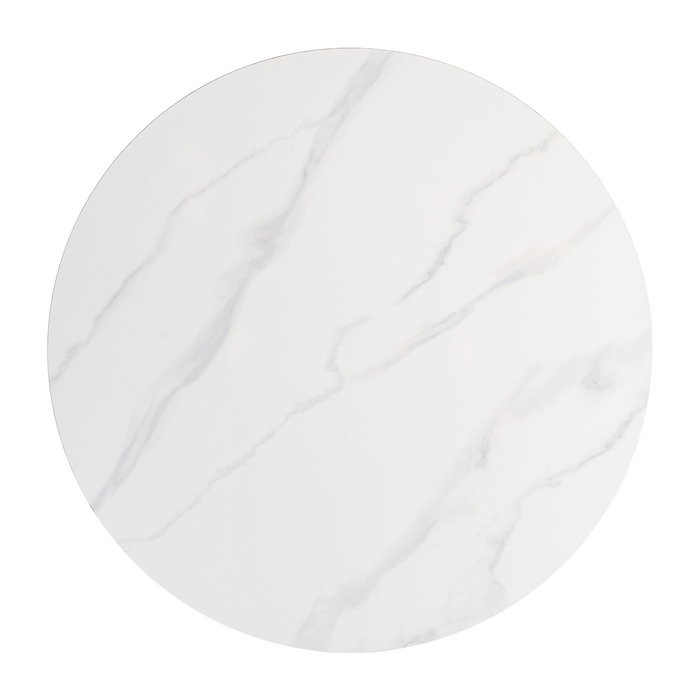 Mesa Redonda Blanco Piedra Sinterizada 80 X 80 X 75 cm (Set de 2)