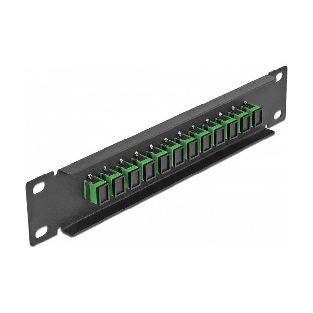DeLOCK Patchpanel de fibra óptica 12 puertos SC Simplex 10 pulg. verde/negro