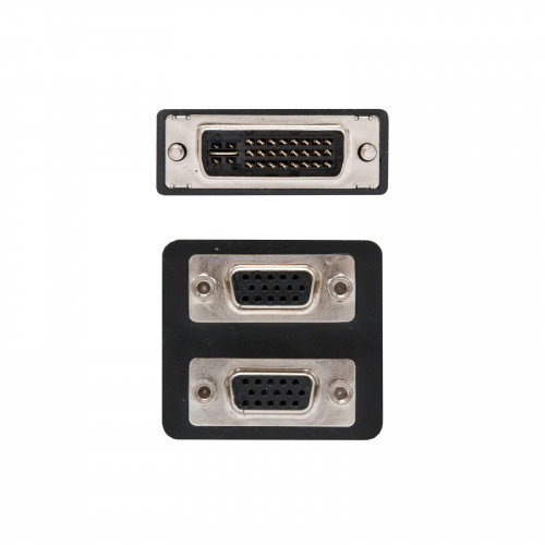 Nanocable Cable Adaptador Bifurcador DVI-I Macho a 2x VGA Hembra (HD15) para 2 Monitores, 20 cm Nanocable Cable Adaptador Bifurcador DVI-I Macho a 2x VGA Hembra (HD15) para 2 Monitores, 20 cm