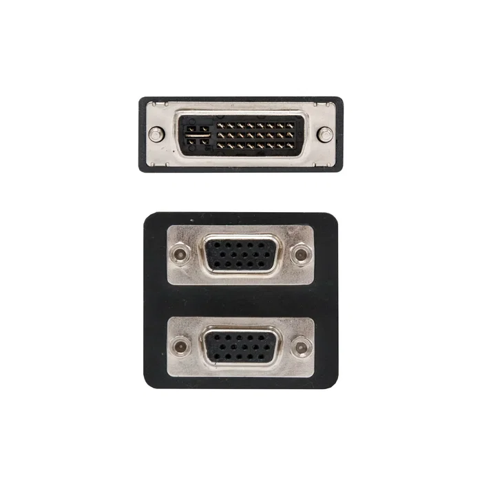 Nanocable Cable Adaptador DVI Macho a 2 x VGA (D-Sub) Hembra Bifurcador para 2 Monitores 0.2 m Negro 10.15.1950