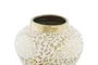 DKD Home Decor Tibor de Porcelana Blanco y Dorado 22x22x30 cm