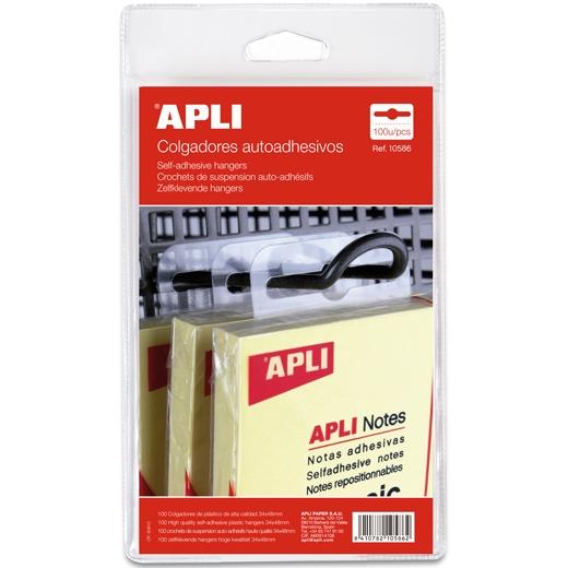 Apli Colgadores Autoadhesivos Eurohole 34x48 mm Pack 100 Unidades Plástico Transparente Apli Colgadores Autoadhesivos Eurohole 34x48 mm Pack 100 Unidades Plástico Transparente