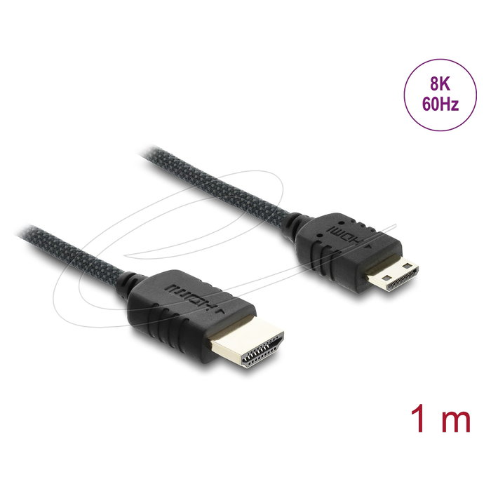 DeLOCK Cable HDMI High Speed de HDMI Estándar a Mini HDMI 8K, 1 m DeLOCK Cable HDMI High Speed de HDMI Estándar a Mini HDMI 8K, 1 m