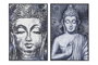 DKD Home Decor Set de 2 Cuadros Enmarcados Buda, 83x4,5x123 cm