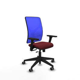 PIQUERAS Y CRESPO Silla de oficina Motilla con mecanismo Sincro/Traslack, Granate y Azul