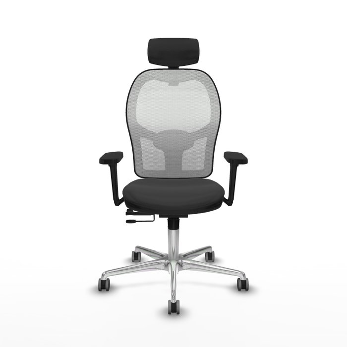 PIQUERAS Y CRESPO Silla de oficina Jorquera con mecanismo Sincro/Traslack, Gris oscuro y Blanco