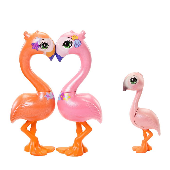 Mattel Enchantimals HRX85 Familia Flamencos Muñeca Florinda Flamingo con Animales