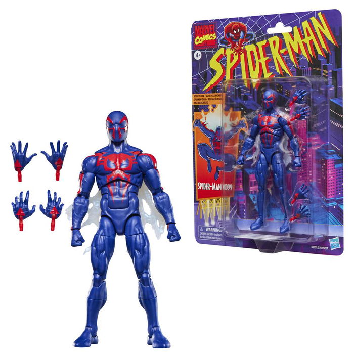 Hasbro Marvel Legends Figura Spider-Man 2099 15 cm, Figura de Acción Coleccionable con Capa y Manos Intercambiables