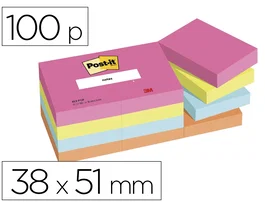 Post-it Poptimistic Bloc de notas adhesivas Amarillas 38x51 mm Pack de 12