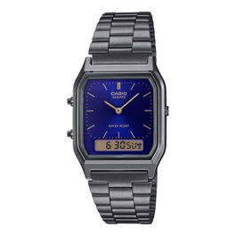 Casio AQ-230GG-2A con esfera azul y correa gris
