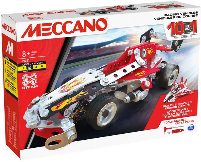 BANDAI Meccano Coche de Carreras APM20104 - Kit de Construcción con 10 Modelos BANDAI Meccano Coche de Carreras APM20104 - Kit de Construcción con 10 Modelos