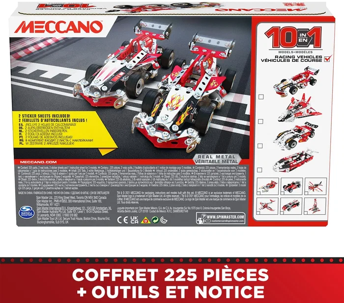 BANDAI Meccano Coche de Carreras APM20104 - Kit de Construcción con 10 Modelos BANDAI Meccano Coche de Carreras APM20104 - Kit de Construcción con 10 Modelos