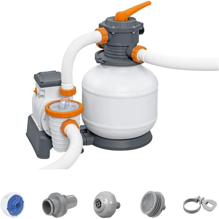 Bestway Filtro de Arena 7,57 m³ / H + Prefiltro para Piscina - Blanco