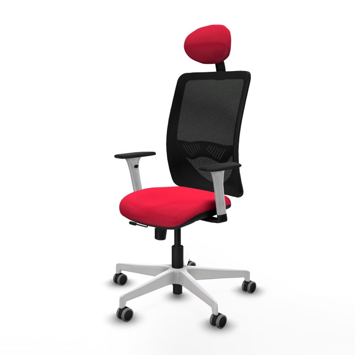 PIQUERAS Y CRESPO Silla de oficina Zulema con mecanismo Sincro/Traslack, Rojo y Negro