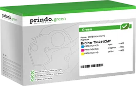 Prindo Green Multipack Cian, Magenta y Amarillo compatible con Brother TN-241CMY