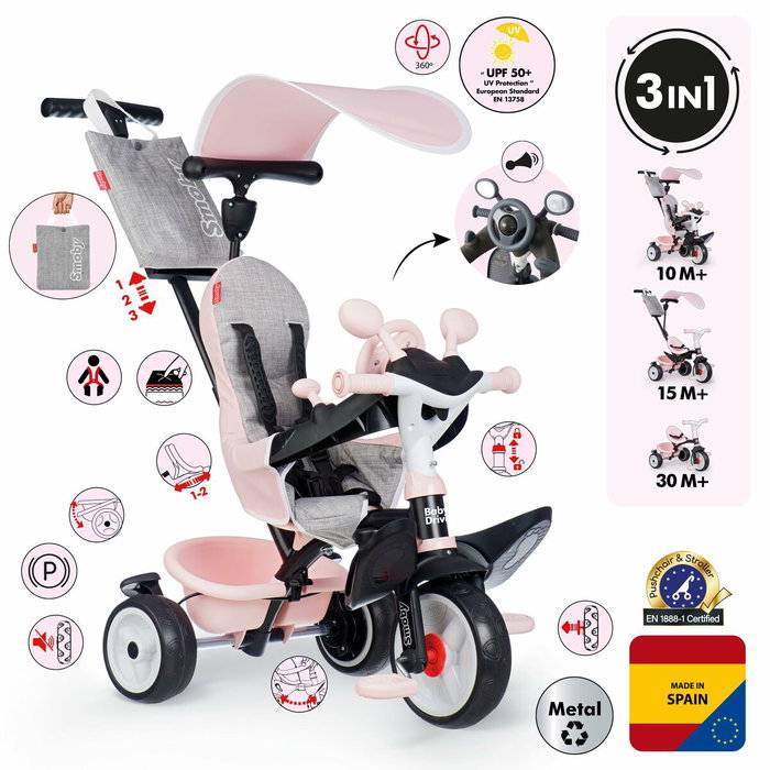 Smoby Baby Driver Confort Rosa Smoby Baby Driver Confort Rosa
