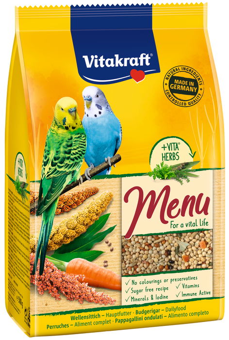 Vitakraft Menu Periquitos Alimento Principal para Periquitos con Vitaminas y Minerales 500gr Vitakraft Menu Periquitos Alimento Principal para Periquitos con Vitaminas y Minerales 500gr