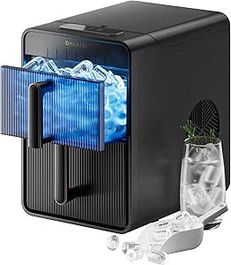 Dreame Máquina de Hielo Aura, Cubitos de Hielo en Dos Tamaños, Panel de Control Digital, Modo de Autolimpieza, Negro