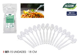 Inde Set 15 Cucharas de Mesa 18 cm Algon (24 Unidades)