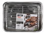Quttin Bandeja Rectangular con Parrilla, 24 unidades, Acero Inoxidable, Medidas 38 x 27.5 cm (4 Unidades)