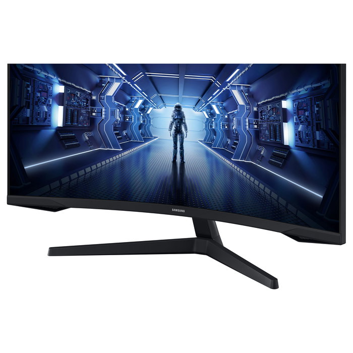 Samsung Monitor Curvo Gaming 34 Pulgadas (86 cm) Odyssey C34G55TWWP, Ultra WQHD (3440x1440), 165 Hz, 1 ms, FreeSync Premium, HDR10, 1000R, 21:9, Negro, con DisplayPort/HDMI