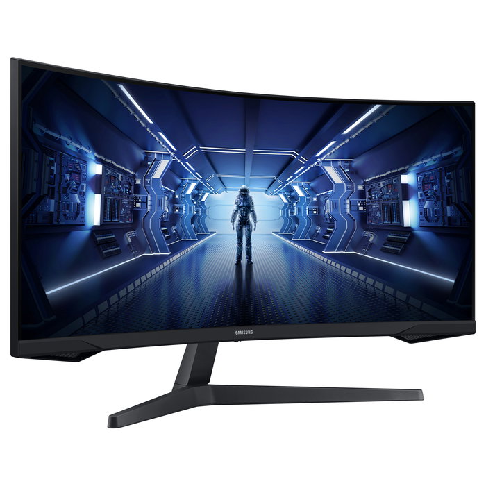 Samsung Monitor Curvo Gaming 34 Pulgadas (86 cm) Odyssey C34G55TWWP, Ultra WQHD (3440x1440), 165 Hz, 1 ms, FreeSync Premium, HDR10, 1000R, 21:9, Negro, con DisplayPort/HDMI