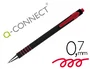 Q-connect Bolígrafo Retráctil con Grip, Punta 0.7 mm, Tinta Roja