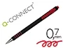 Q-connect Bolígrafo Retráctil con Grip, Punta 0.7 mm, Tinta Roja