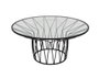DKD Home Decor Mesa de Centro de Metal y Cristal Negro