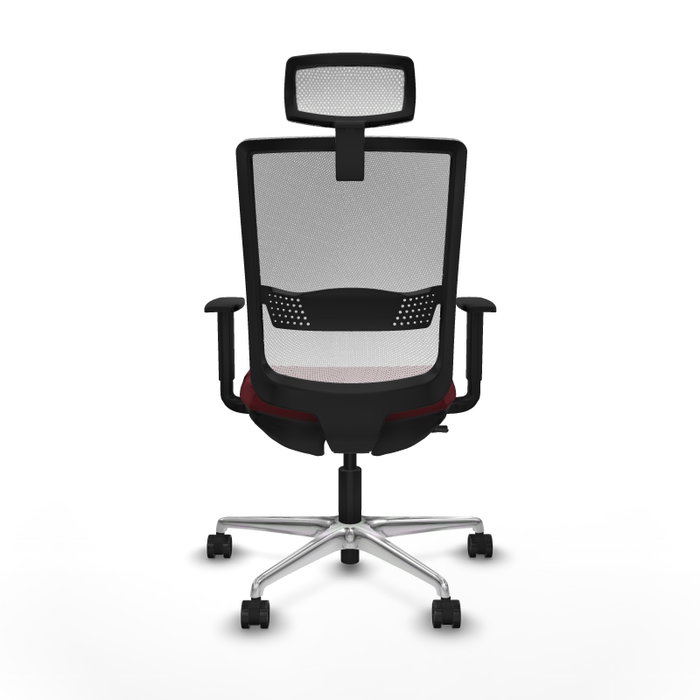 PIQUERAS Y CRESPO Silla de oficina Haches con mecanismo Sincro/Traslack, Granate y Blanco