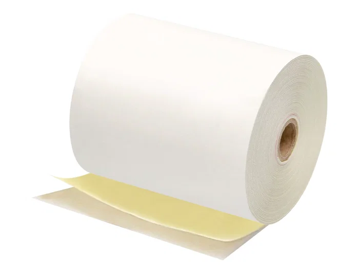 Q-connect Electra Rollo Sumadora Duplo 1 Copia 75x65 mm, 57 g, Sin Bisfenol A, Mandril 12 mm para Cajas Registradoras y Calculadoras Impresoras