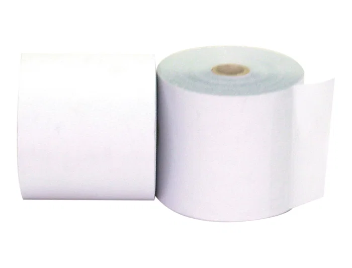 Q-connect Electra Rollo Sumadora Duplo 1 Copia 75x65 mm, 57 g, Sin Bisfenol A, Mandril 12 mm para Cajas Registradoras y Calculadoras Impresoras