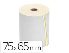 Q-connect Electra Rollo Sumadora Duplo 1 Copia 75x65 mm, 57 g, Sin Bisfenol A, Mandril 12 mm para Cajas Registradoras y Calculadoras Impresoras