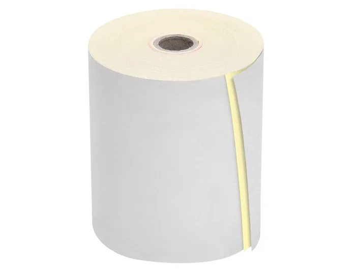 Q-connect Electra Rollo Sumadora Duplo 1 Copia 75x65 mm, 57 g, Sin Bisfenol A, Mandril 12 mm para Cajas Registradoras y Calculadoras Impresoras