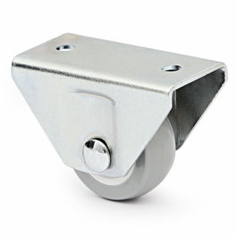 Q&Q Rueda Fija Oliver Aro De Goma Gris Ø30 H39 Soporte De Acero Zincado