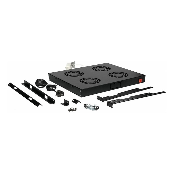 EQUIP EZF-4-B Módulo de ventilación de rack 19" 1U, con 4 ventiladores de 12 cm, color negro RAL9005