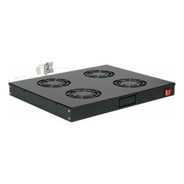 EQUIP EZF-4-B Módulo de ventilación de rack 19" 1U, con 4 ventiladores de 12 cm, color negro RAL9005