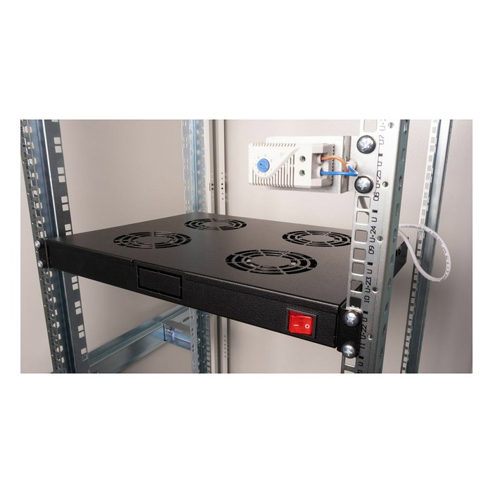 EQUIP EZF-4-B Módulo de ventilación de rack 19" 1U, con 4 ventiladores de 12 cm, color negro RAL9005