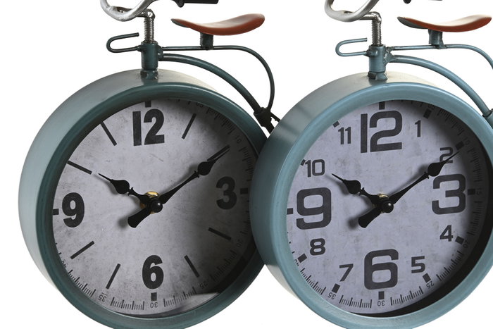 DKD Home Decor Reloj de Sobremesa de Hierro Bicicleta Surtido de 2 Unidades