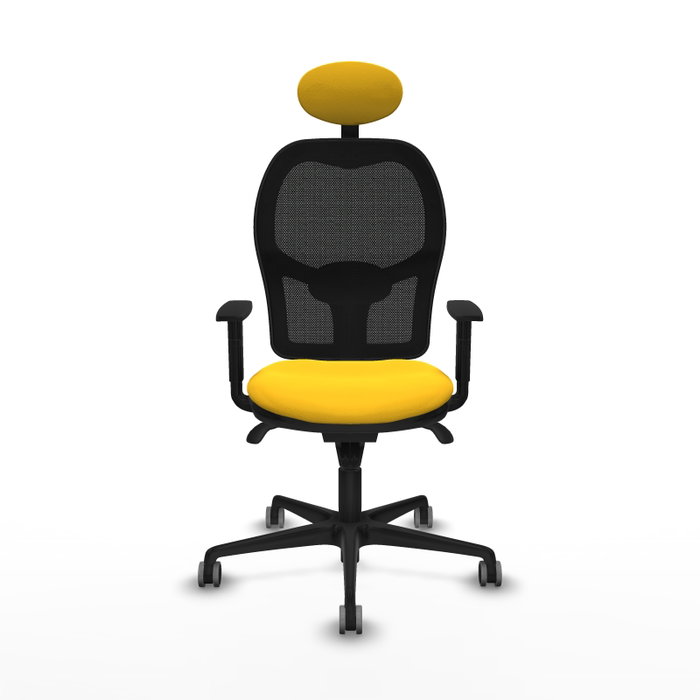PIQUERAS Y CRESPO Silla de oficina Jorquera con mecanismo sincro, amarillo y negro PIQUERAS Y CRESPO Silla de oficina Jorquera con mecanismo sincro, amarillo y negro