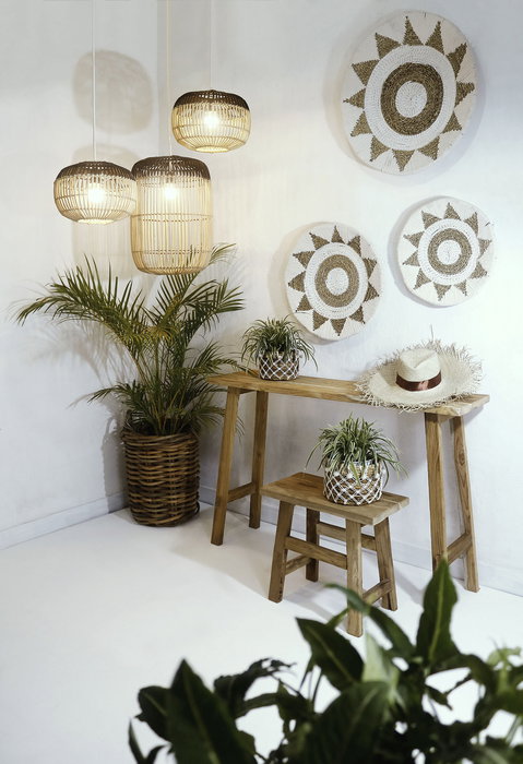 DKD Home Decor Consola Mesita Indonesia 1c24 Natural Teca Set de 2 Piezas 120 x 30 x 76 cm