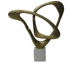 DKD Home Decor Escultura Abstracta de Aluminio y Mármol, Dorado y Blanco