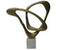 DKD Home Decor Escultura Abstracta de Aluminio y Mármol, Dorado y Blanco
