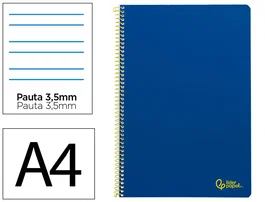 Liderpapel Cuaderno Espiral Smart A4 Tapa Blanda Azul Oscuro