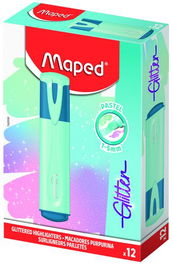 Marcador Fluor Maped Fluo Glitter Azul