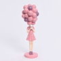 DKD Home Decor Figura Resina Chica Globos Rosa y Malva