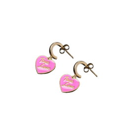 Chiara Ferragni Pendientes Love Parade Rosa/Esmalte 25mm